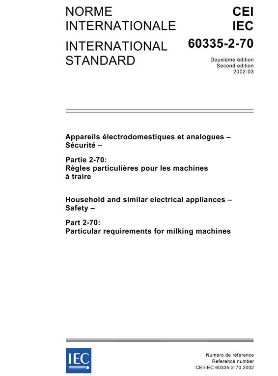 Cover IEC 60335-2-70:2002